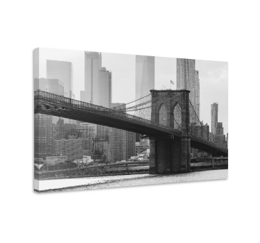 Quadro di città e paesi Brooklyn in bianco e nero - TenStickers