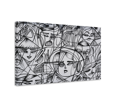 Dipinto astratto design astratto di volti - TenStickers