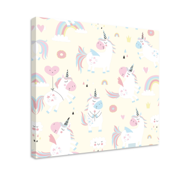Dipinto unicorno modello di unicorni giocosi - TenStickers