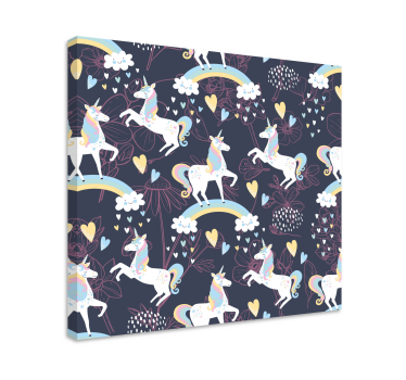 Dipinto unicorno incantevoli unicorni che giocano - TenStickers