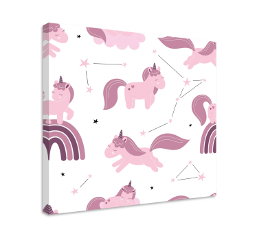 Dipinto unicorno disegni rosa con stelle - TenStickers