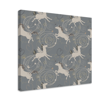 Dipinto unicorno creature alate magiche - TenStickers