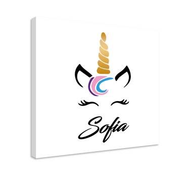 Quadro con nome Unicorno personalizzato - TenStickers
