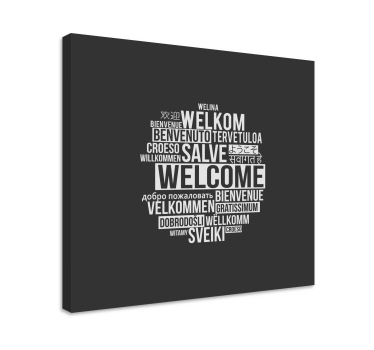 Dipinto con frase messaggio di benvenuto globale - TenStickers
