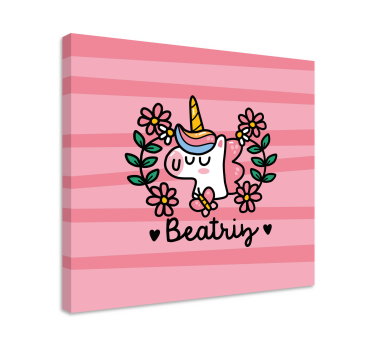 Dipinto unicorno floreale carino - TenStickers