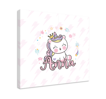 Quadro con nome Bel bambino unicorno - TenStickers