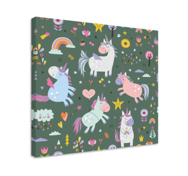 Dipinto unicorno parata di unicorni magici - TenStickers