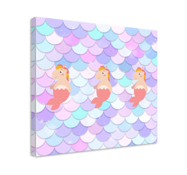 Quadro per bambini Sirene unicorno con squame di pesce - TenStickers