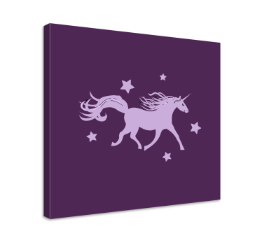Dipinto unicorno silhouette unicorno maestoso - TenStickers