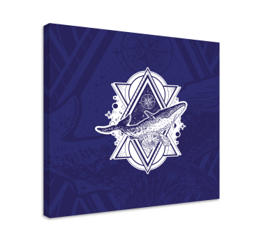 Dipinto con marinaio design astrale della balena - TenStickers