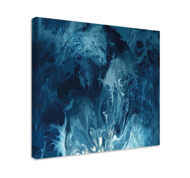 Quadro astratto Onde acquerello toni blu - TenStickers