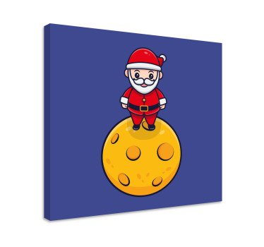 Cornice quadro per bambini babbo natale sulla luna - TenStickers