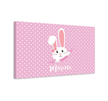 Quadro con coniglio e nome personalizzabile - TenStickers