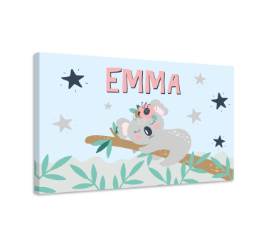 Quadro con koala e nome personalizzabile - TenStickers