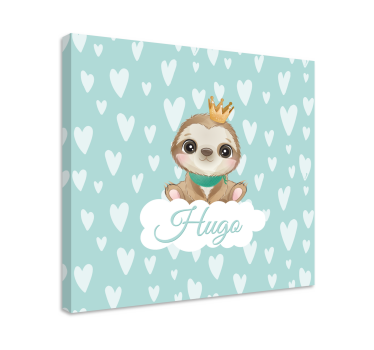 Quadro con bradipo e nome personalizzabile - TenStickers