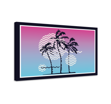 Quadro vintage Palme al tramonto retrò - TenStickers
