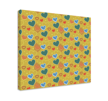 Dipinto con alfabeto e lettere motivo cuori colorate - TenStickers