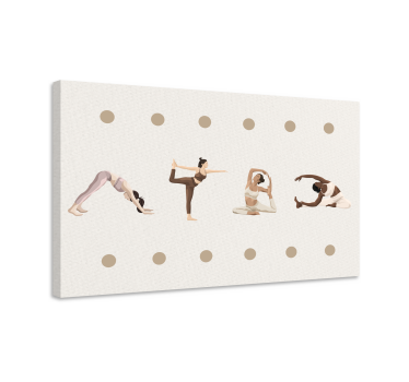 Dipinto con testo sequenza di pose yoga - TenStickers