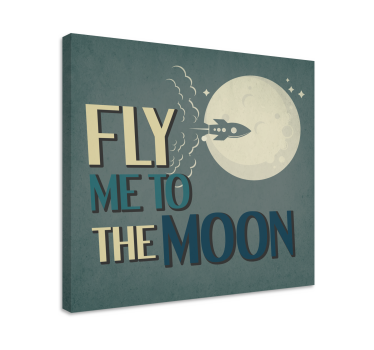 Dipinto con frase viaggio in razzocielo luna - TenStickers
