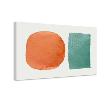 Dipinto astratto acquarello circolare e rettangolare - TenStickers