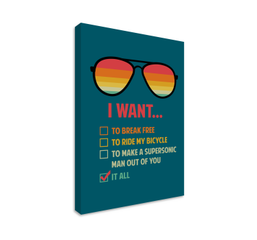 Dipinto con frase voglio motivazione - TenStickers