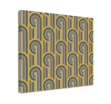 Dipinto geometrico motivo a linee curve - TenStickers