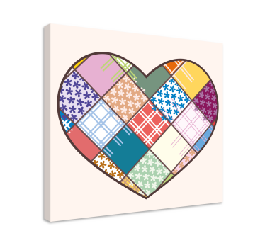 Dipinto motivazionale design a patcher di cuori - TenStickers