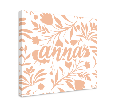 Quadro con piante Motivo foglie vintage rosa - TenStickers