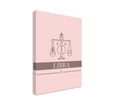 Quadro soggiorno Carta rosa bilancia segno zodiacale design - TenStickers