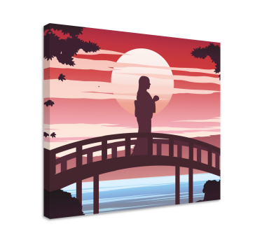Dipinto astratto silhouette sul ponte - TenStickers