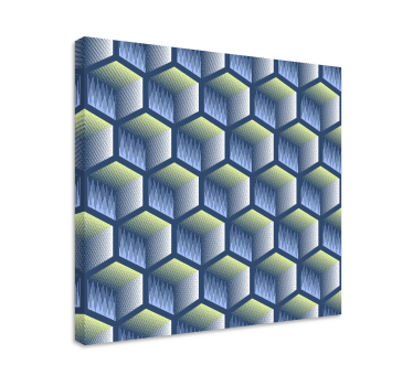 Dipinto geometrico motivo a cubi esagonali - TenStickers