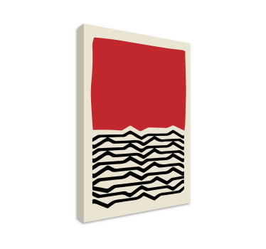 Dipinto astratto linee ondulate rosse - TenStickers