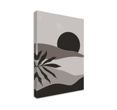 Dipinto astratto paesaggio tramonto grigio - TenStickers