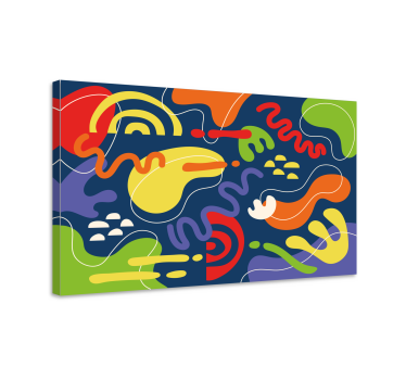 Dipinto astratto forme organiche vivaci - TenStickers