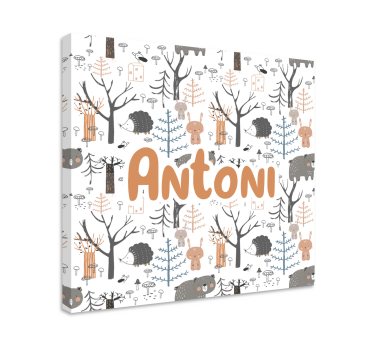 Quadri cameretta neonato foresta di animali carini - TenStickers