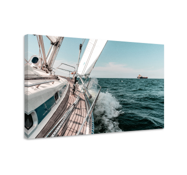 Dipinto con marinaio avventura in yacht a vela - TenStickers