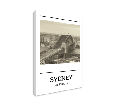 Dipinto città e paesi sydney bianco e nero - TenStickers