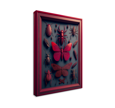 Quadro 3D colore Viva Magenta farfalle  - TenStickers