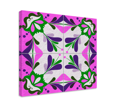 Dipinto vintage piastrella idraulica rosa - TenStickers