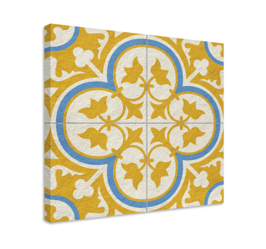Dipinto vintage piastrella idraulica gialla - TenStickers