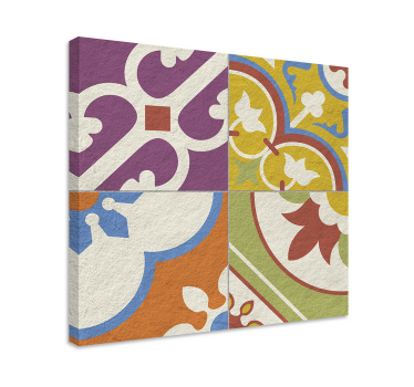 Dipinto vintage piastrelle con motivi ornamentali - TenStickers