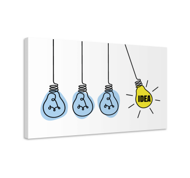 Dipinto motivazionale idea di parola con lampadine - TenStickers