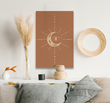 Dipinto astratto disegno della mezzaluna celeste - TenStickers