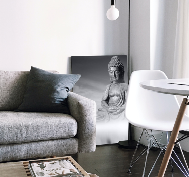 Quadro con Buddha e gradazioni di grigio - TenStickers
