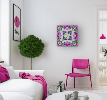 Dipinto vintage piastrella idraulica rosa - TenStickers