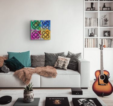 Dipinto vintage piastrella panot colorata - TenStickers