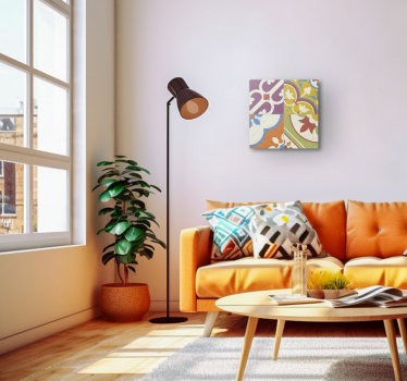 Dipinto vintage piastrelle con motivi ornamentali - TenStickers