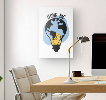 Dipinto motivazionale mondo a forma di lampadina - TenStickers