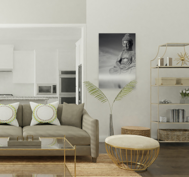 Quadro con Buddha e gradazioni di grigio - TenStickers