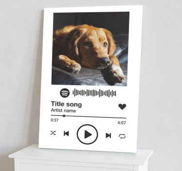 Quadro con cane e codice spotify personalizzato - TenStickers
